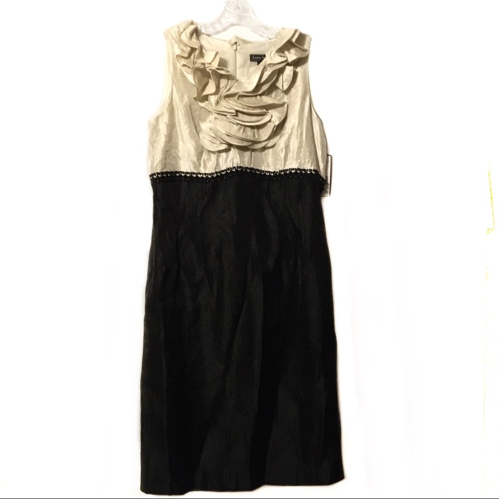 Jessica Howard ivory black sleeveless dress 12 NWT‎